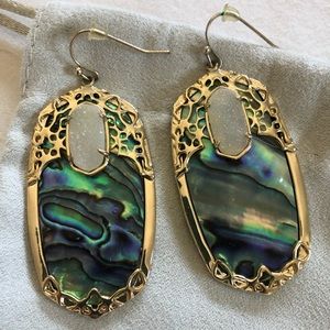 Kendra Scott Emmy Earrings Mother of Pearl with Iridescent Druzy
